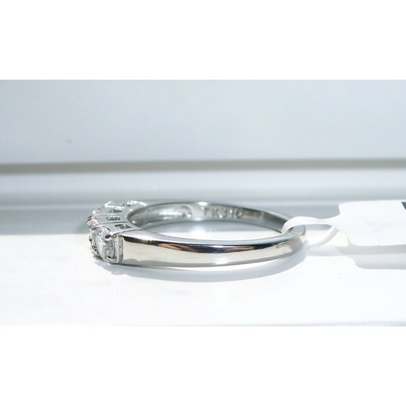 STAINLESS STEEL 4 Stone Cubic Zirconia Band Ring - Picture 9 of 12